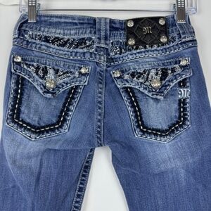 MISS ME Jeans Style JE5351S5L Skinny Denim Blue Jeans Boot Cut / Size 26 Waist